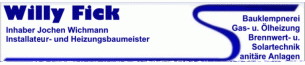 Flaschner Schleswig-Holstein: Willy Fick Installateur und Heizungsbaumeister Flaschner Schleswig-Holstein: Willy Fick Installateur und Heizungsbaumeister